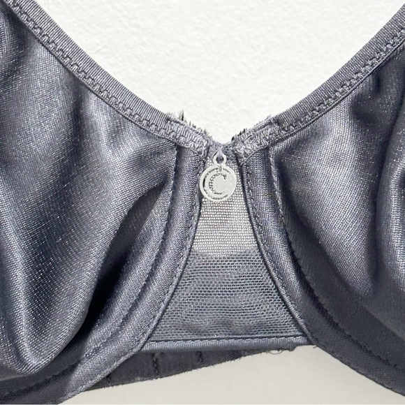 CHANTELLE Women’s Charcoal Gray NOTRE DAME Preformed Iron Cup Bra Underwire 32D - Picture 5 of 7